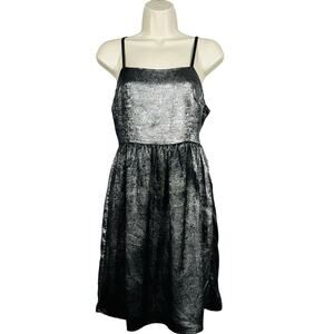 Ontwelfth Gun Metal Silver Strappy Dress A Line Skirt Strappy Party - S